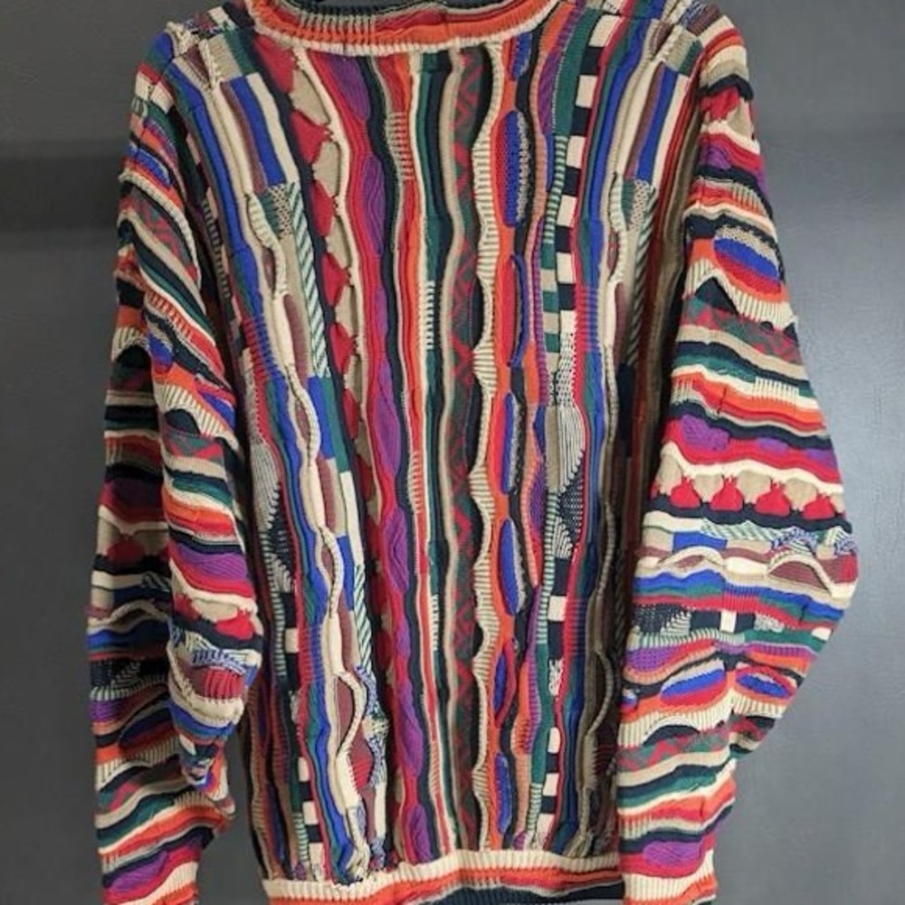 Multicolor Men's Textured Knit Sweater